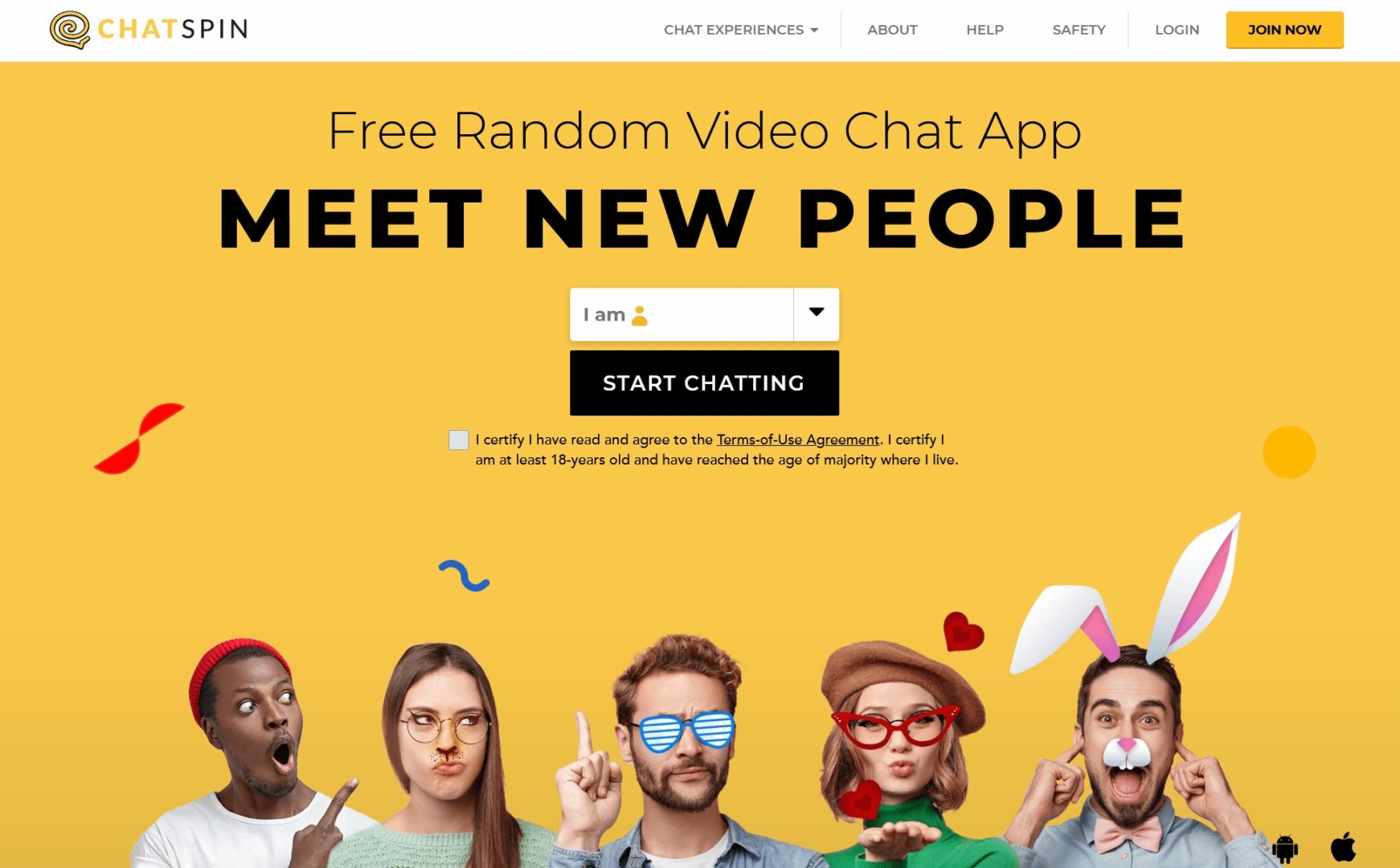 Chatspin - ein Random Video Chat wie Omegle, aber wenig Nutzern