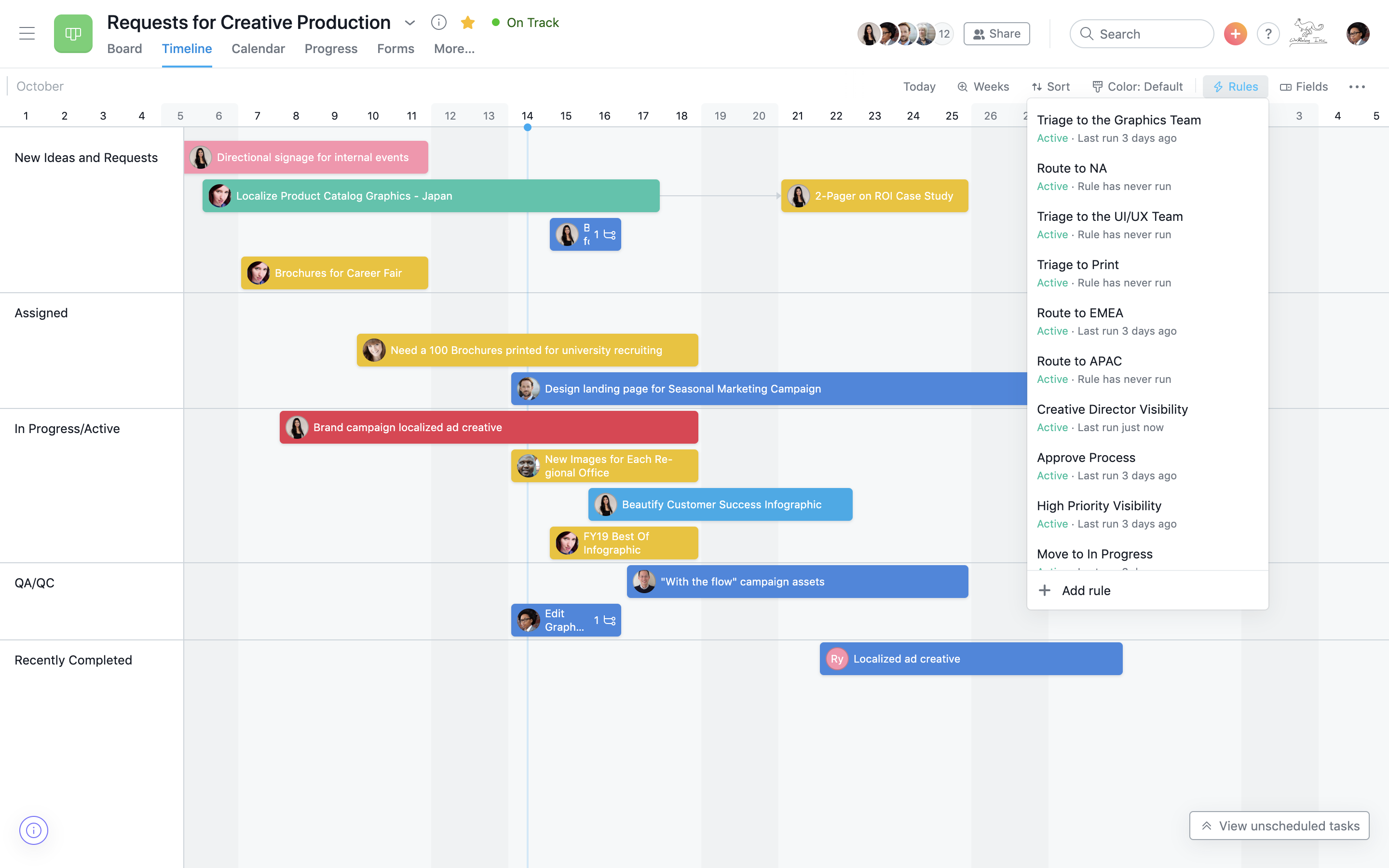 Screenshot of Asana