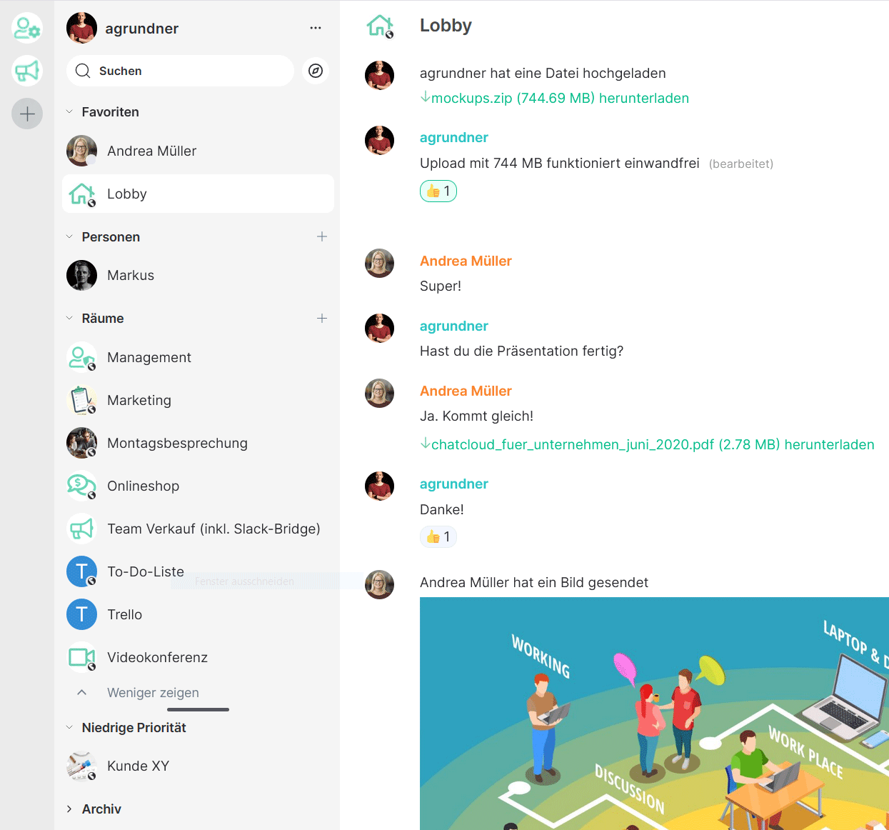 Team-Chat für Organisationen