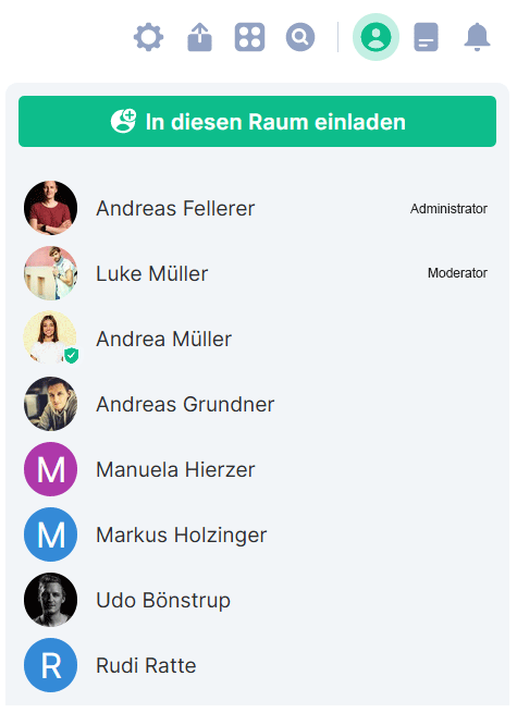 Benutzerliste im Team-Chat (Element)