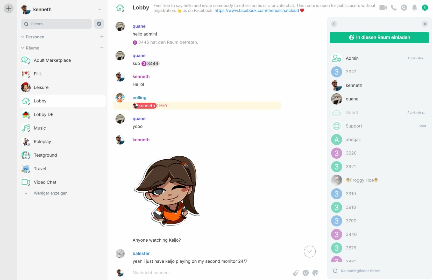 Chatcloud ist sehr einfach zu bedienen und biete viele lustike Funktionen